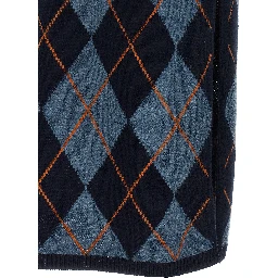 Blue Viscose Midi Skirt