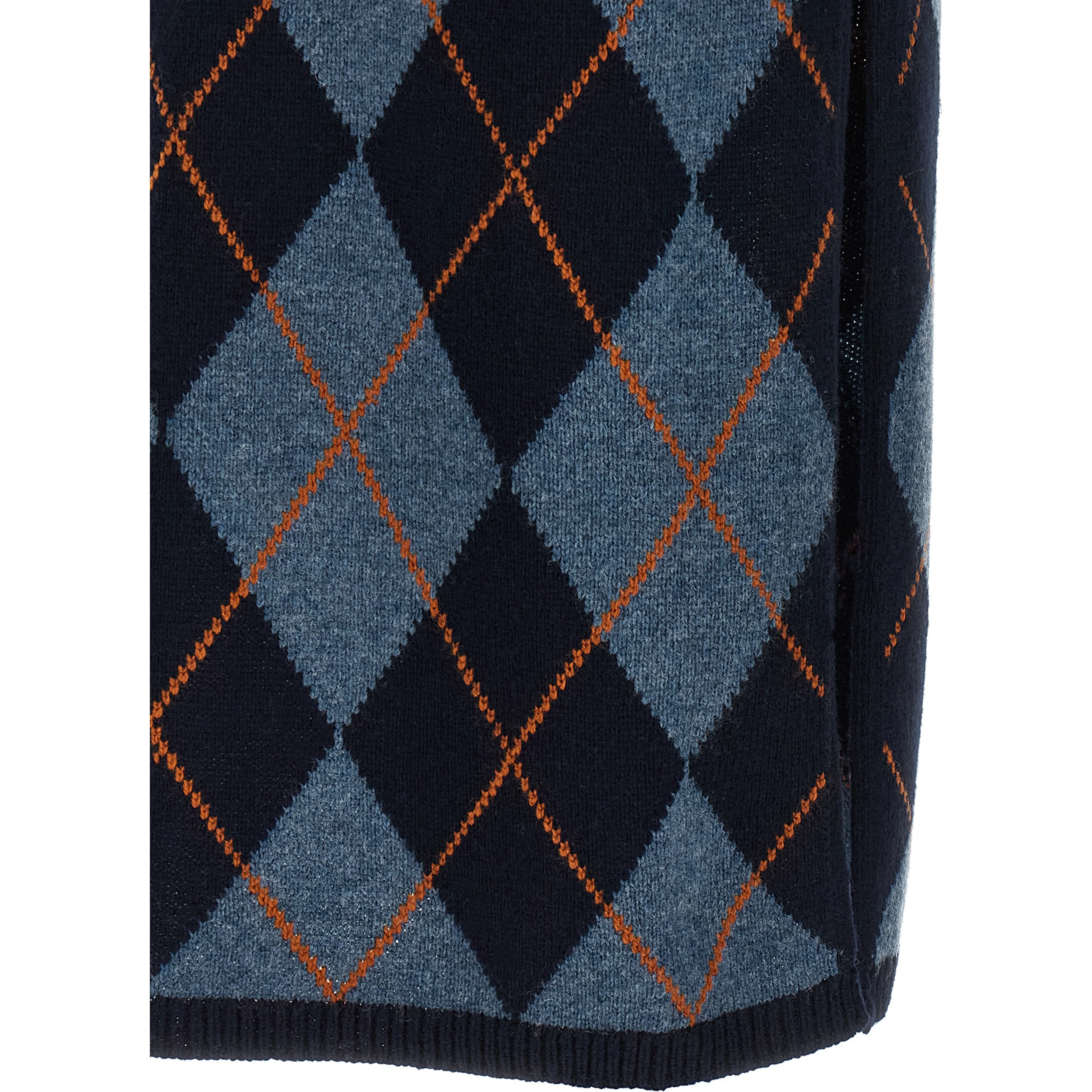 Blue Viscose Midi Skirt