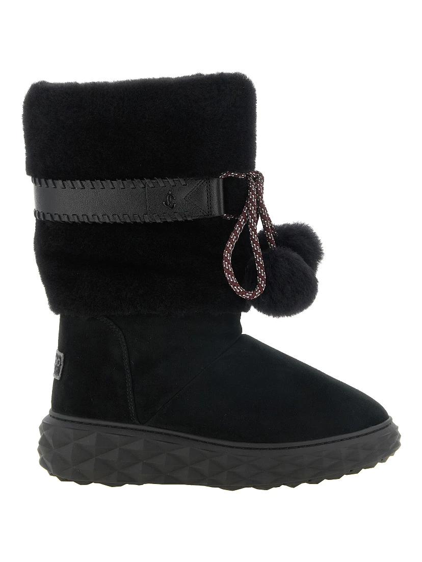 Black Lamb Leather Flat Boots