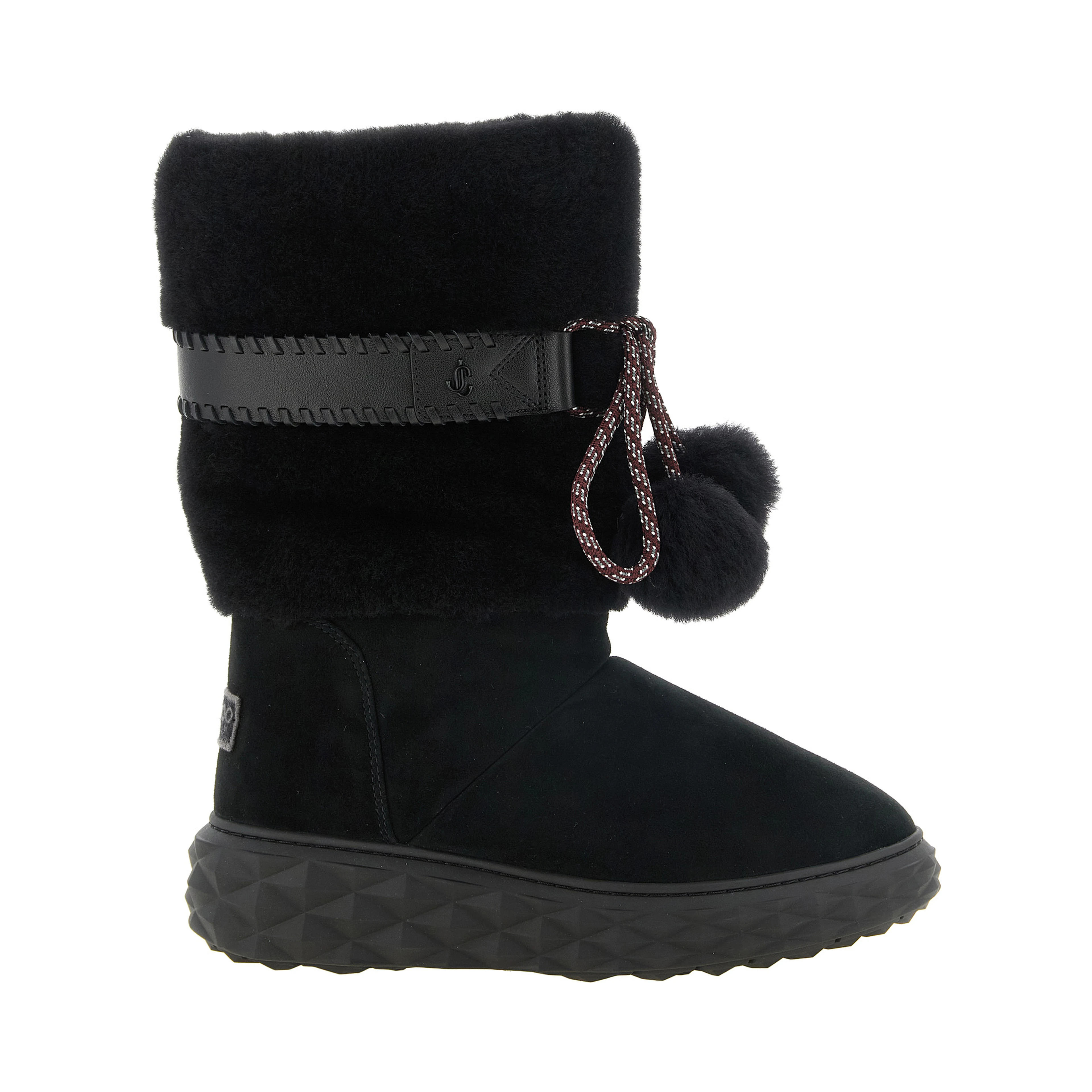 Black Lamb Leather Flat Boots