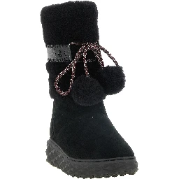 Black Lamb Leather Flat Boots