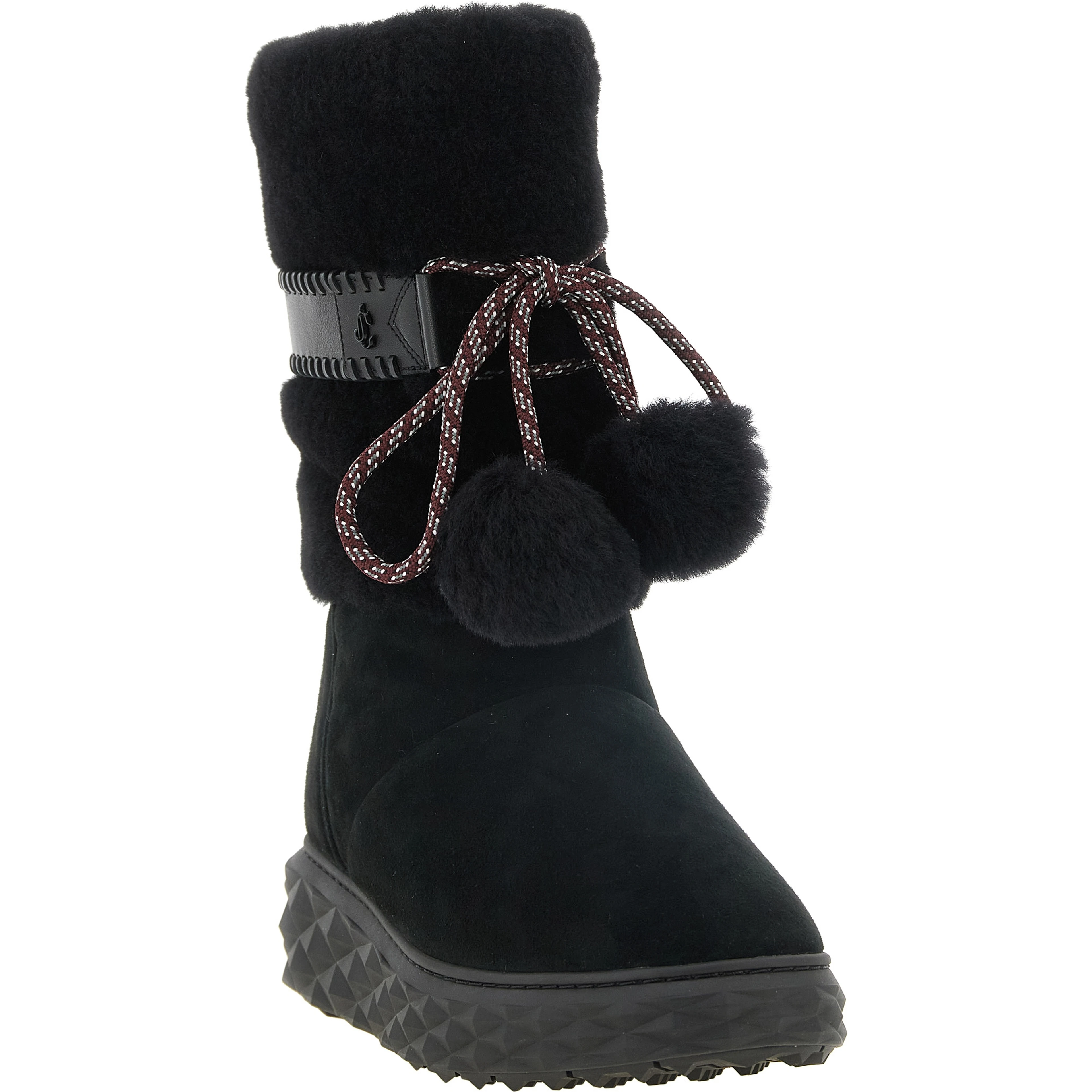 Black Lamb Leather Flat Boots