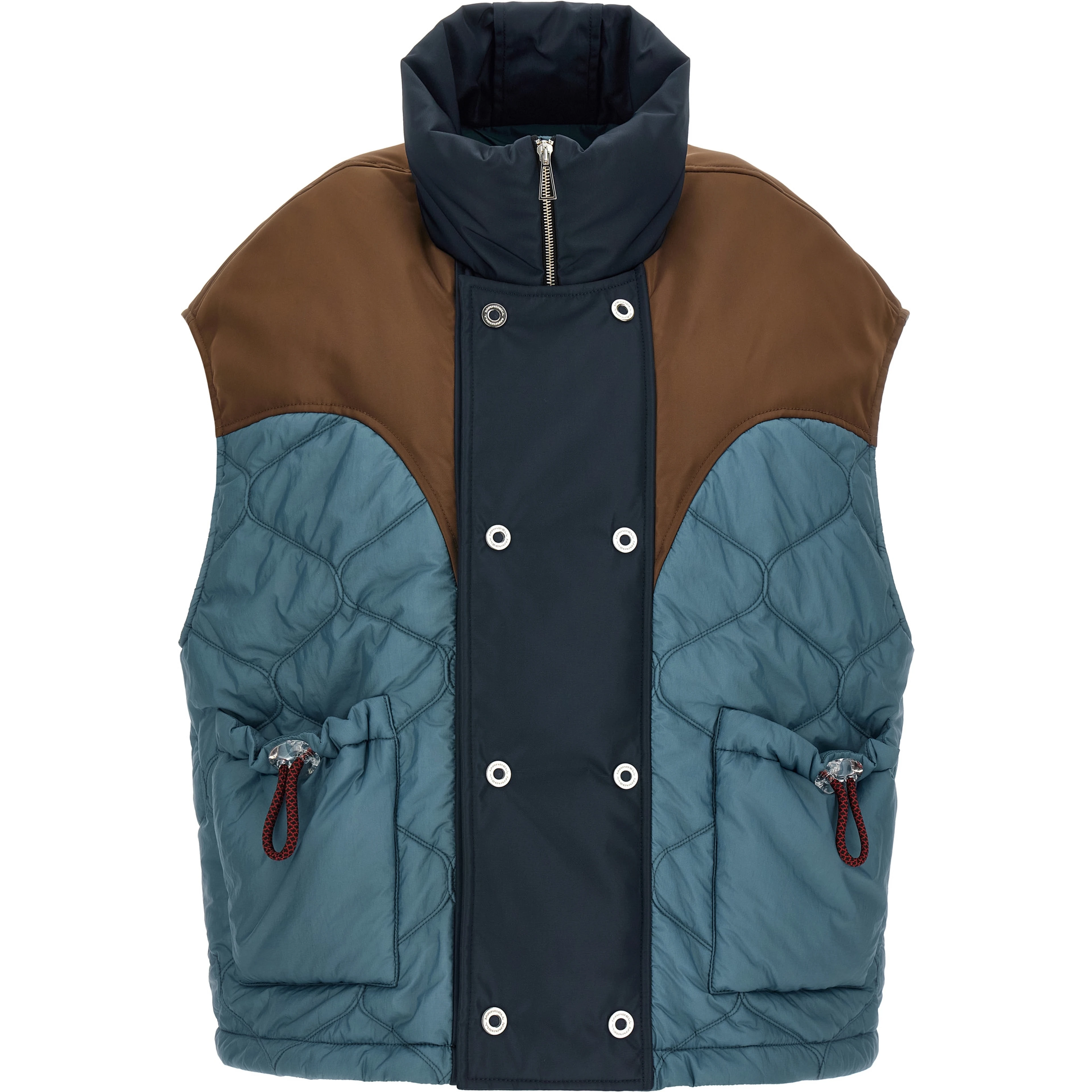 Blue Polyamide Sleeveless Jacket
