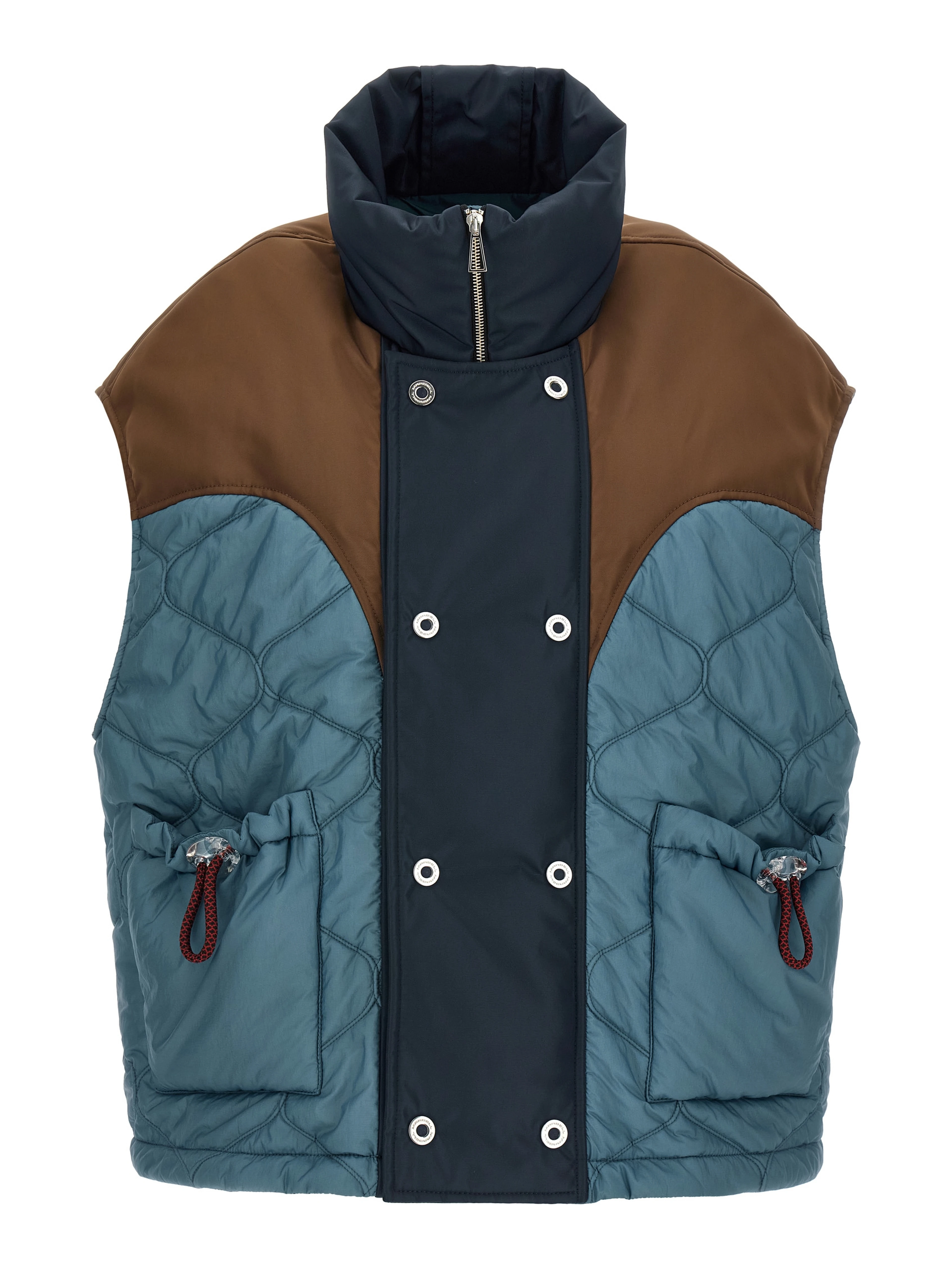 Blue Polyamide Sleeveless Jacket