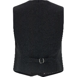 Black Viscose Sleeveless Jacket