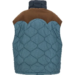 Blue Polyamide Sleeveless Jacket