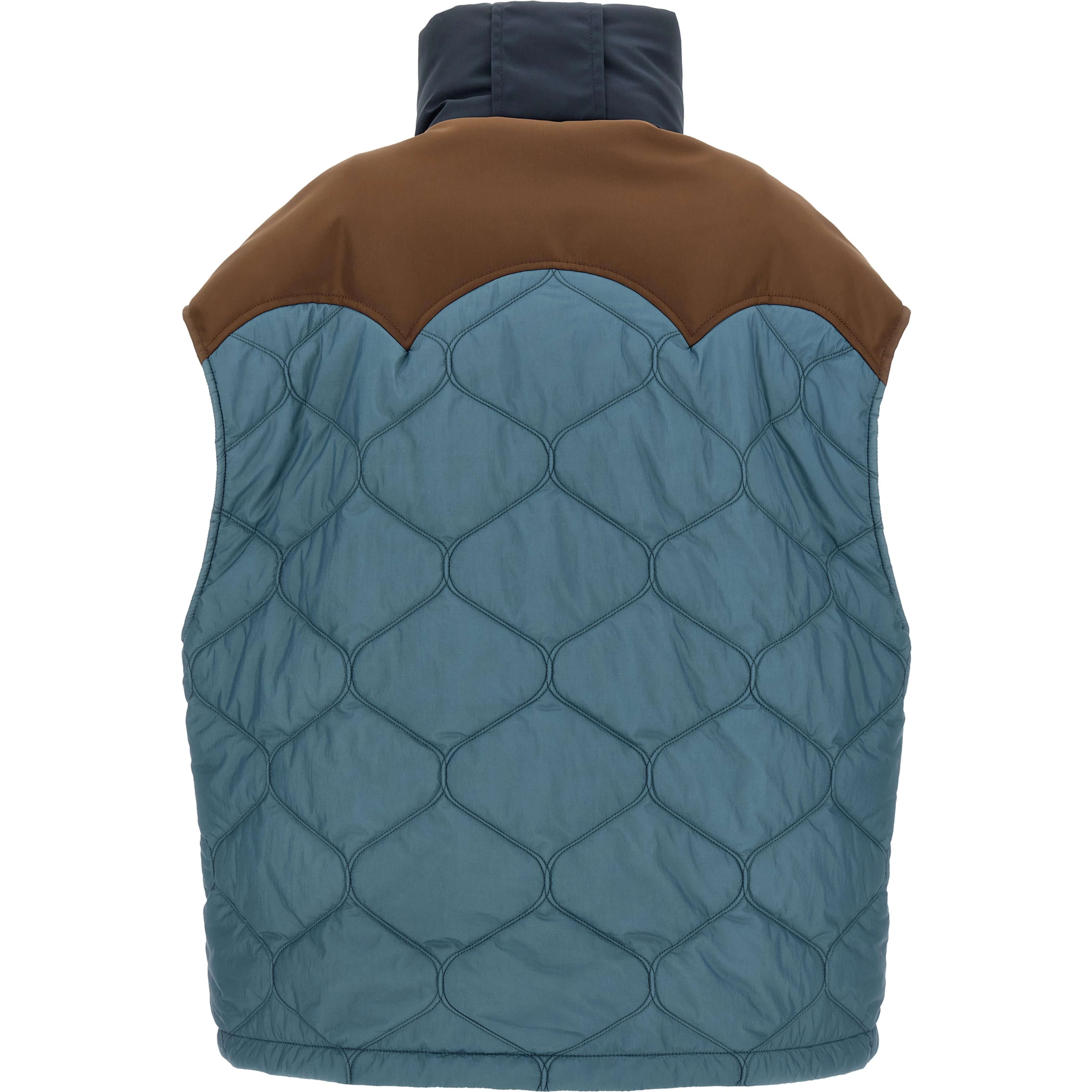 Blue Polyamide Sleeveless Jacket