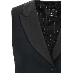 Black Viscose Sleeveless Jacket