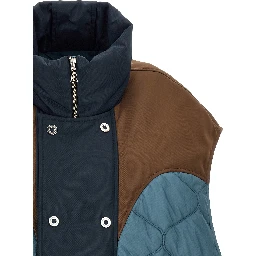 Blue Polyamide Sleeveless Jacket