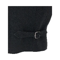 Black Viscose Sleeveless Jacket