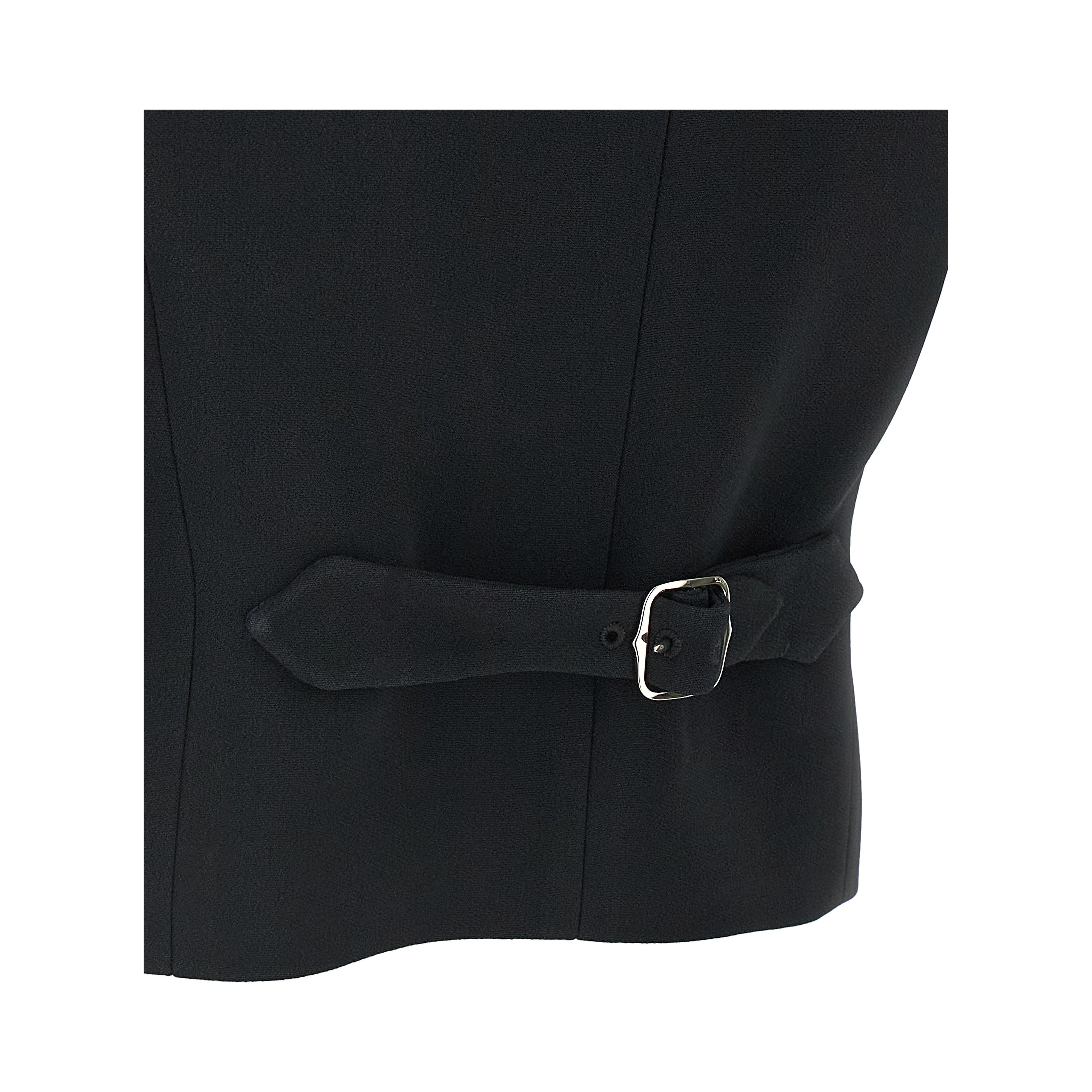 Black Viscose Sleeveless Jacket