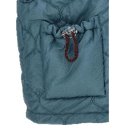 Blue Polyamide Sleeveless Jacket