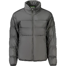 Black Polyester Men's Jacket