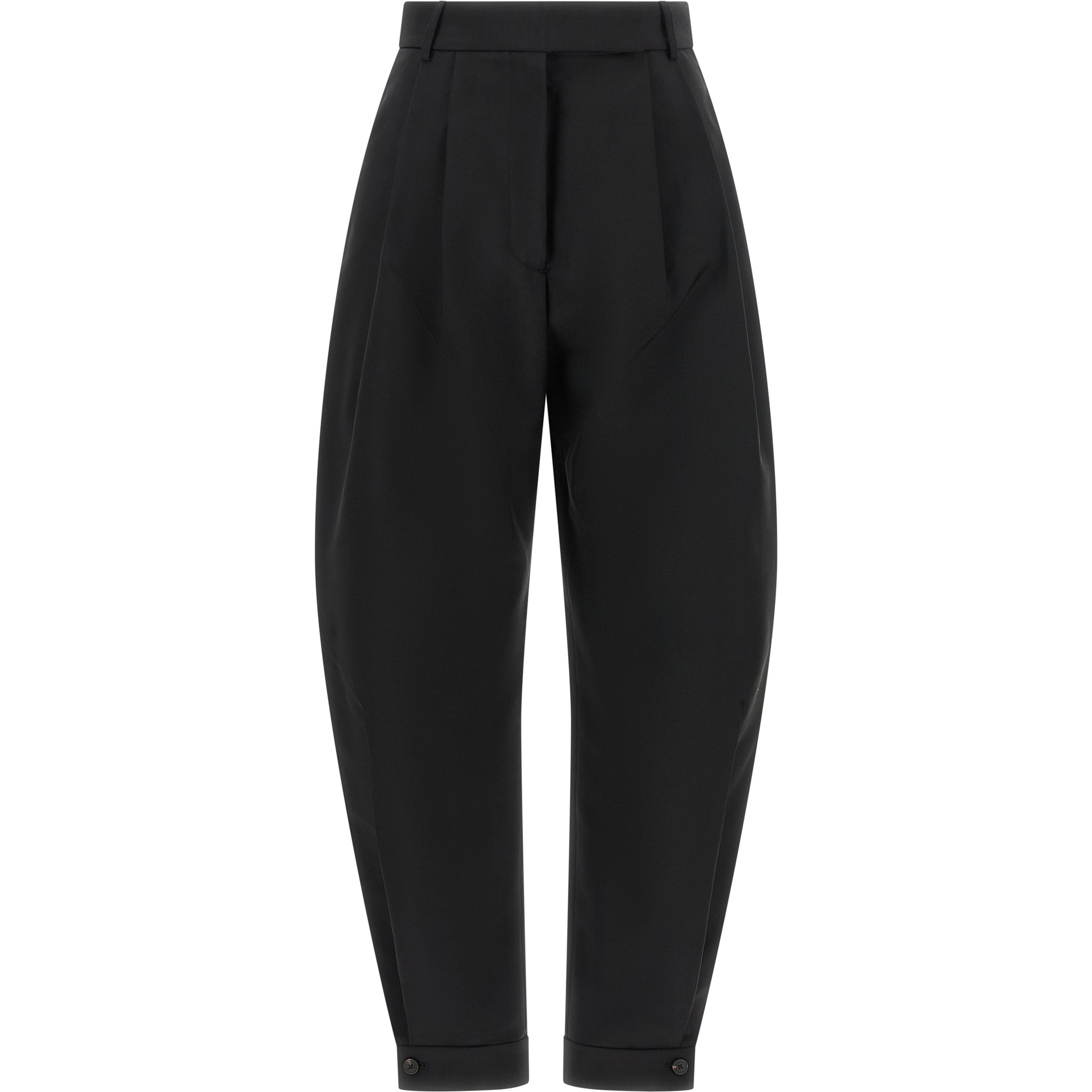 Black Wool Casual Pants