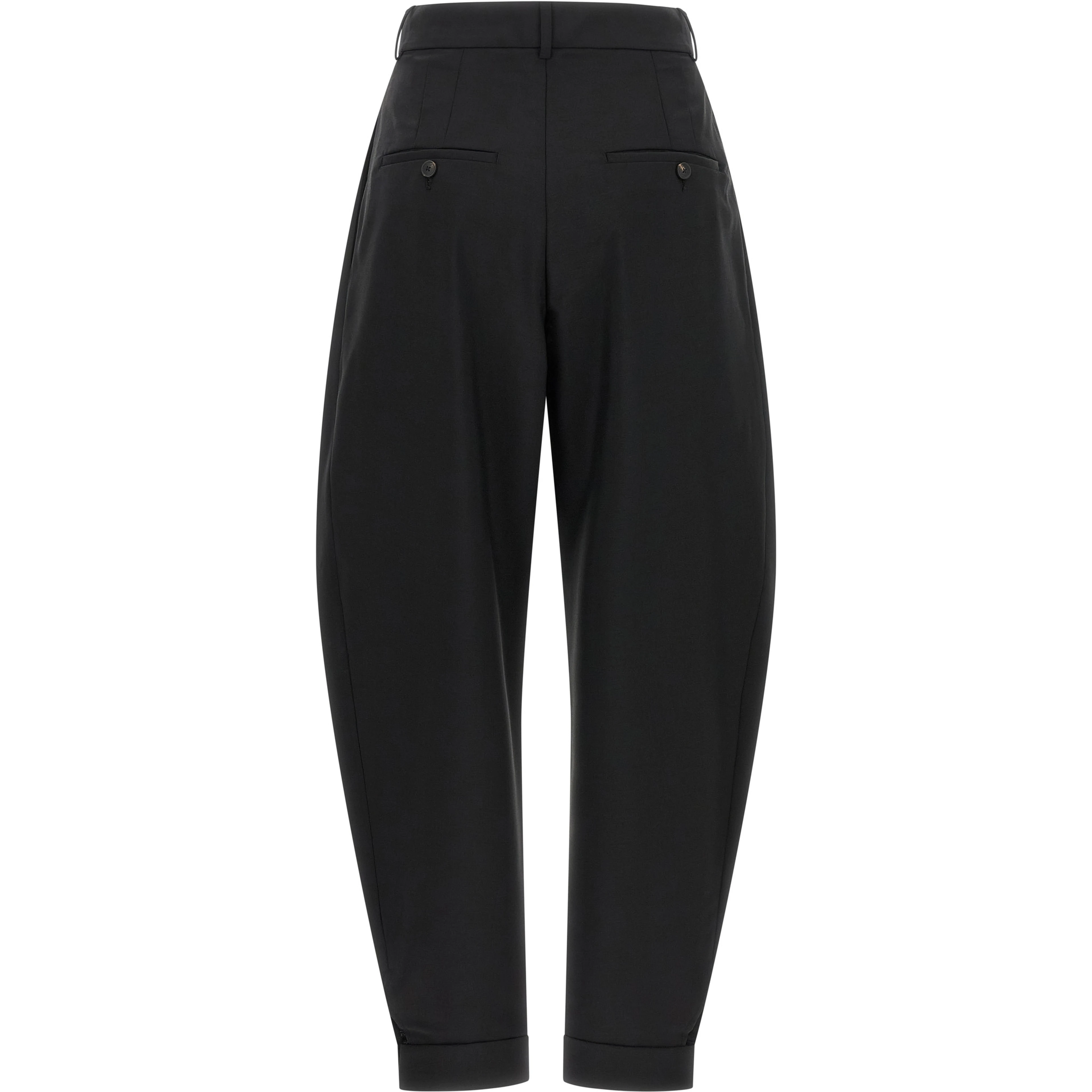 Black Wool Casual Pants
