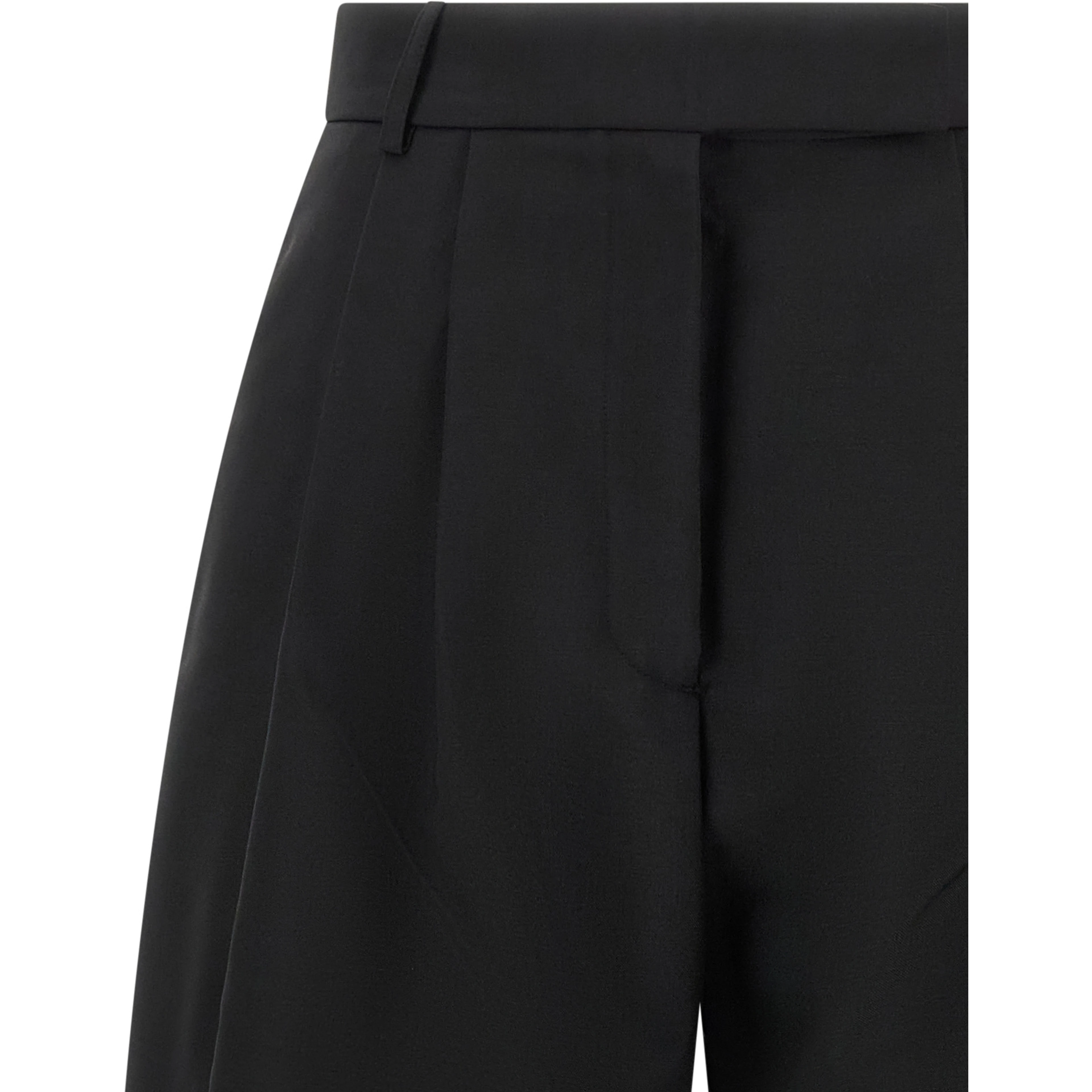 Black Wool Casual Pants