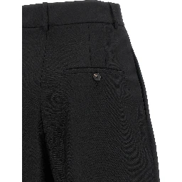 Black Wool Casual Pants