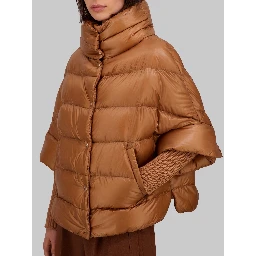High-neck cape in ultra-light nylon