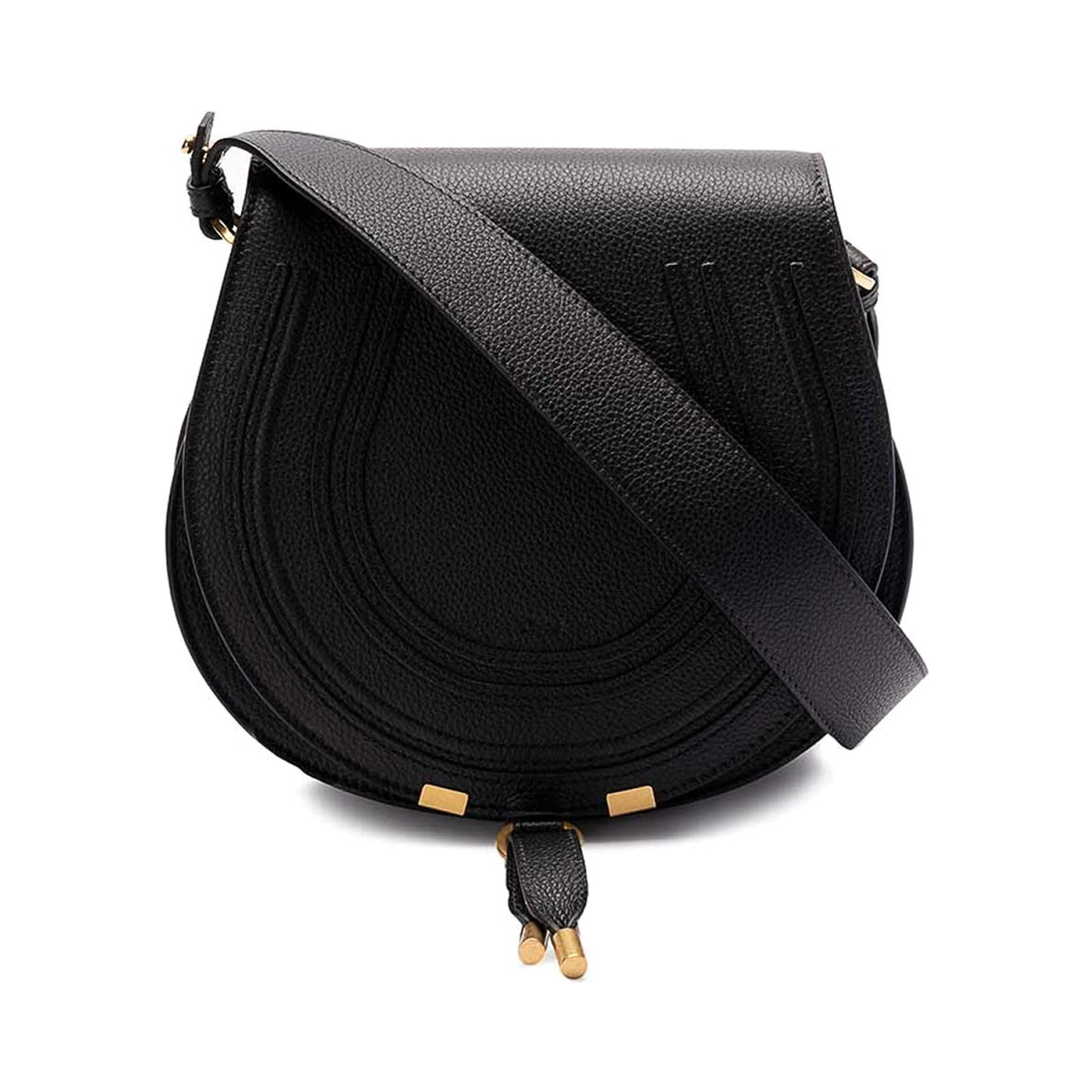 Marcie Saddle bag in grained leather