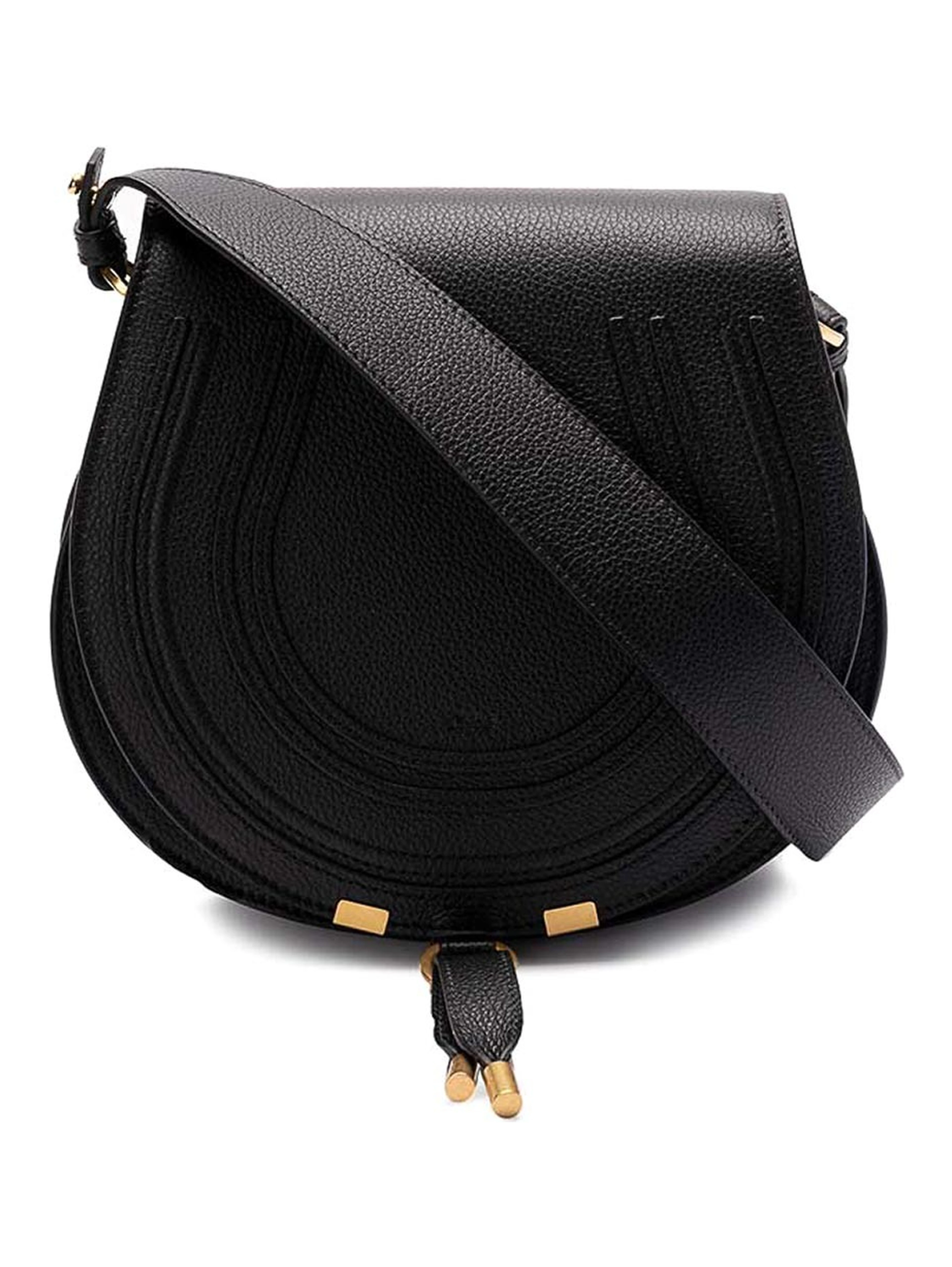Marcie Saddle bag in grained leather