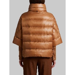 High-neck cape in ultra-light nylon