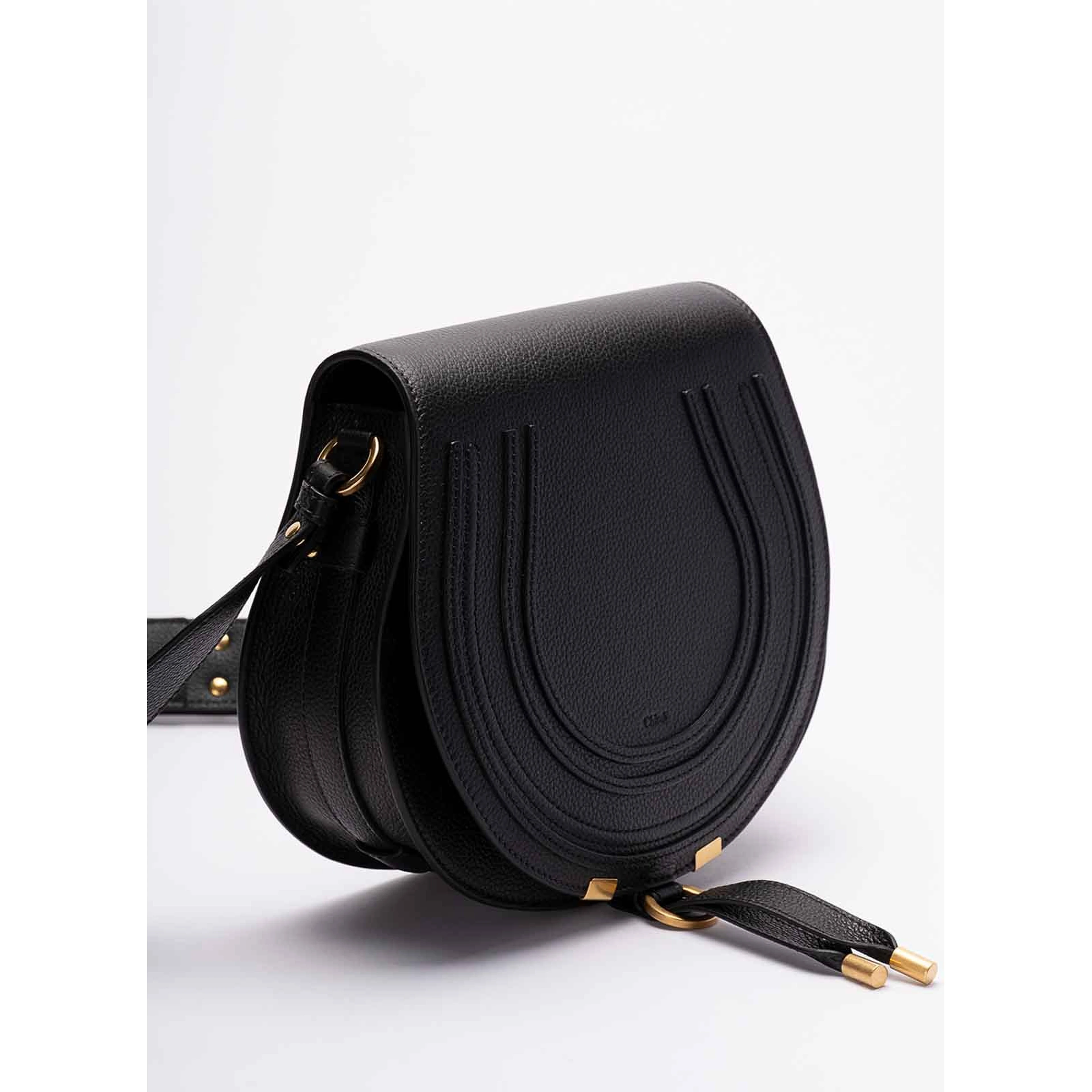 Marcie Saddle bag in grained leather