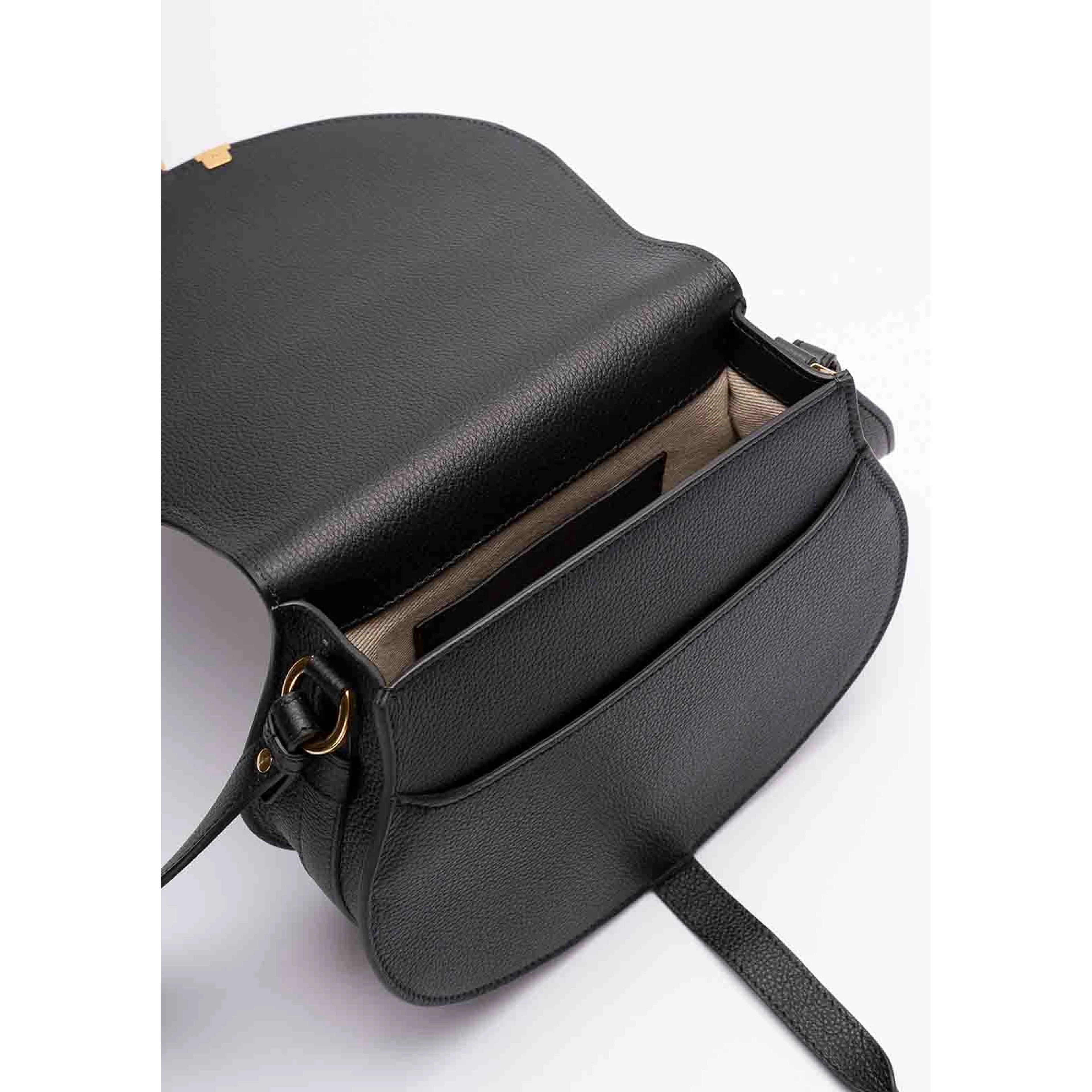 Marcie Saddle bag in grained leather