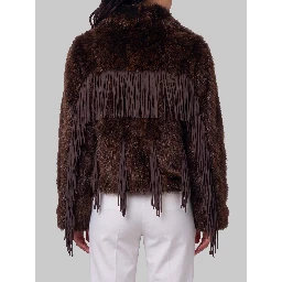 Faux fur jacket with fringe
