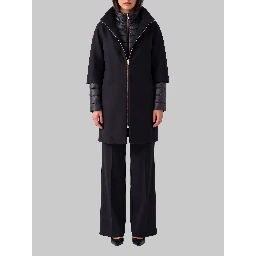 Ultra-light coat in eco wool and nylon