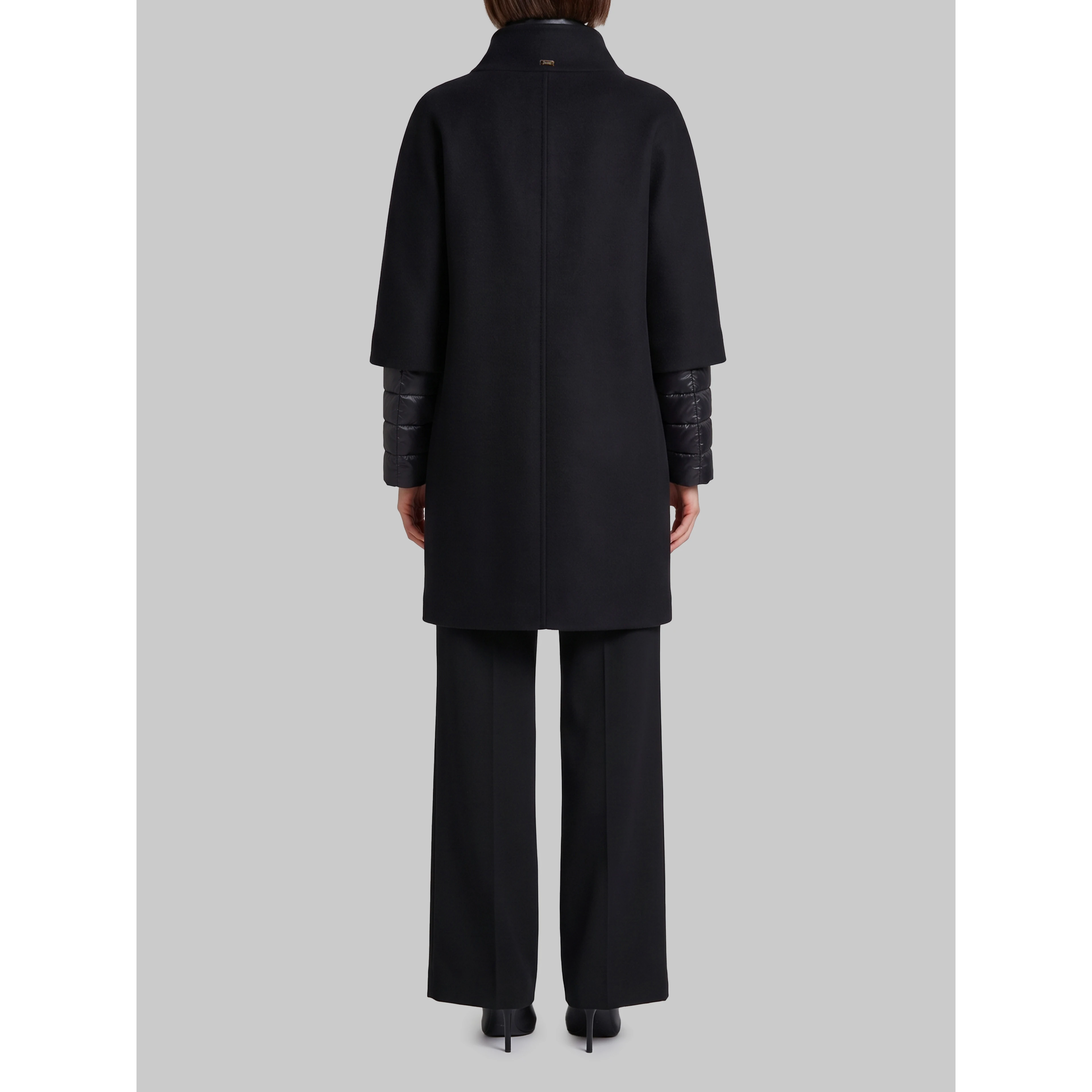 Ultra-light coat in eco wool and nylon