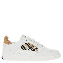 Leather and Check fabric 'Terrace' sneakers
