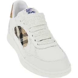 Leather and Check fabric 'Terrace' sneakers