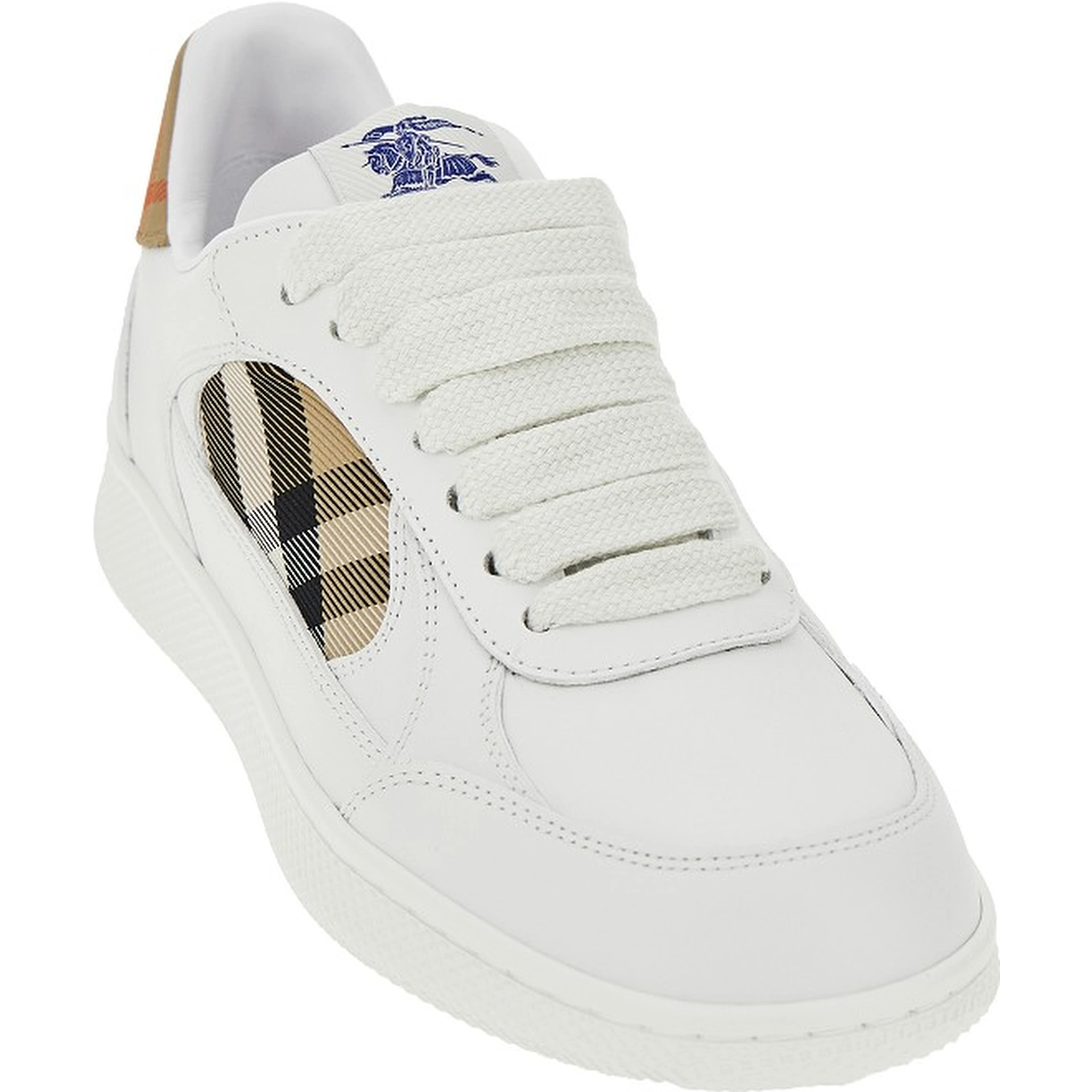 Leather and Check fabric 'Terrace' sneakers