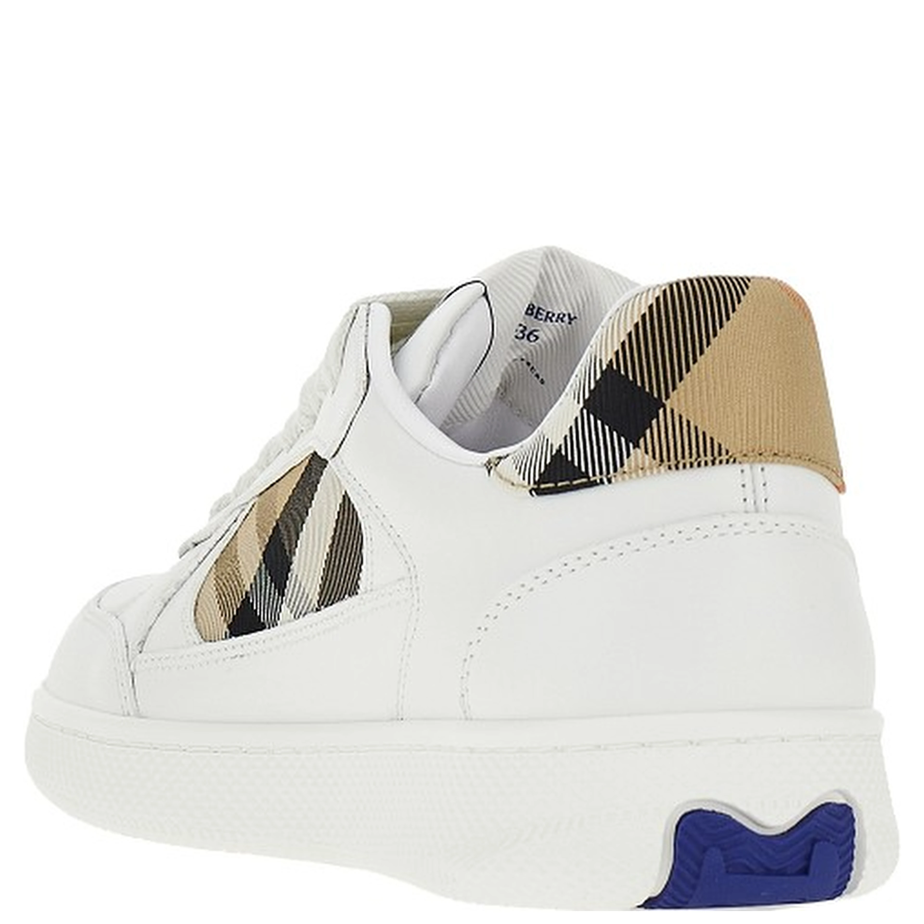 Leather and Check fabric 'Terrace' sneakers