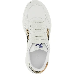 Leather and Check fabric 'Terrace' sneakers