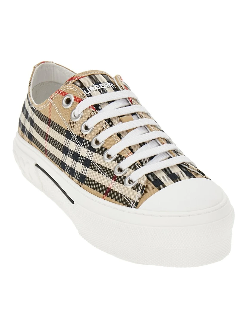 Check cotton sneakers
