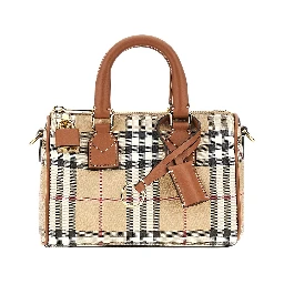 Check coated canvas mini bowling bag