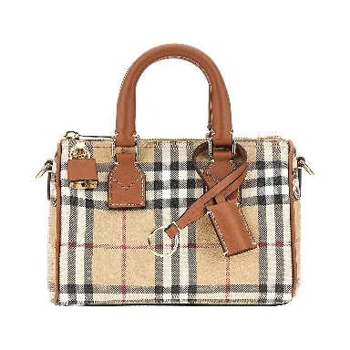 Check coated canvas mini bowling bag