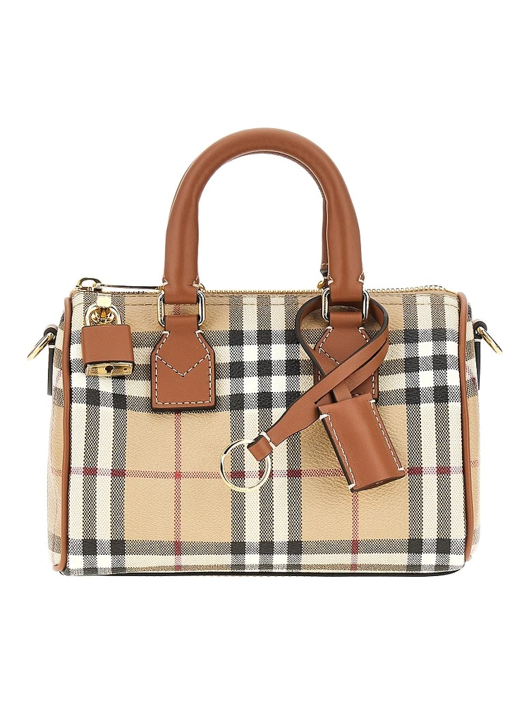 Check coated canvas mini bowling bag