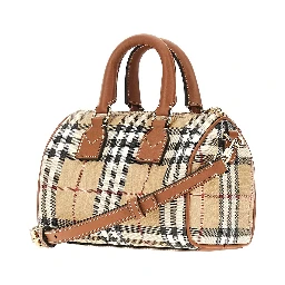 Check coated canvas mini bowling bag