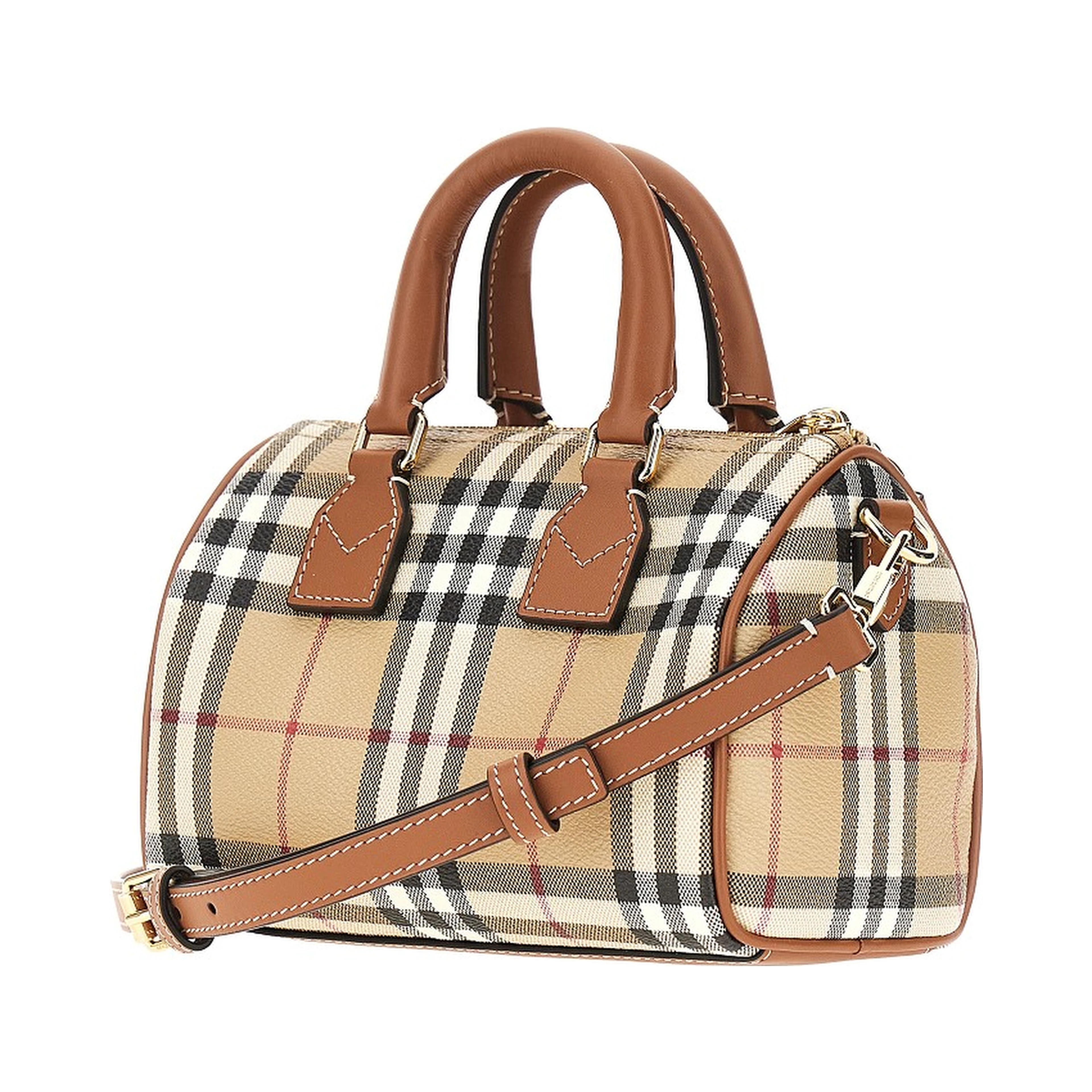Check coated canvas mini bowling bag