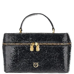 Shiny leather vanity case