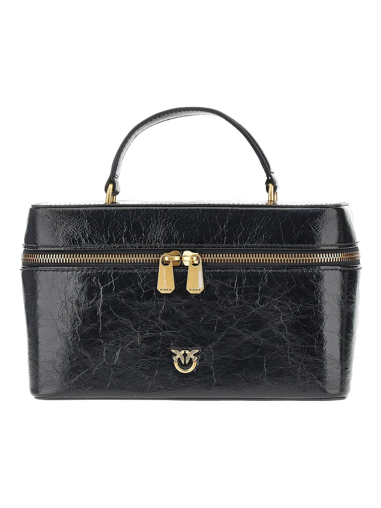Shiny leather vanity case