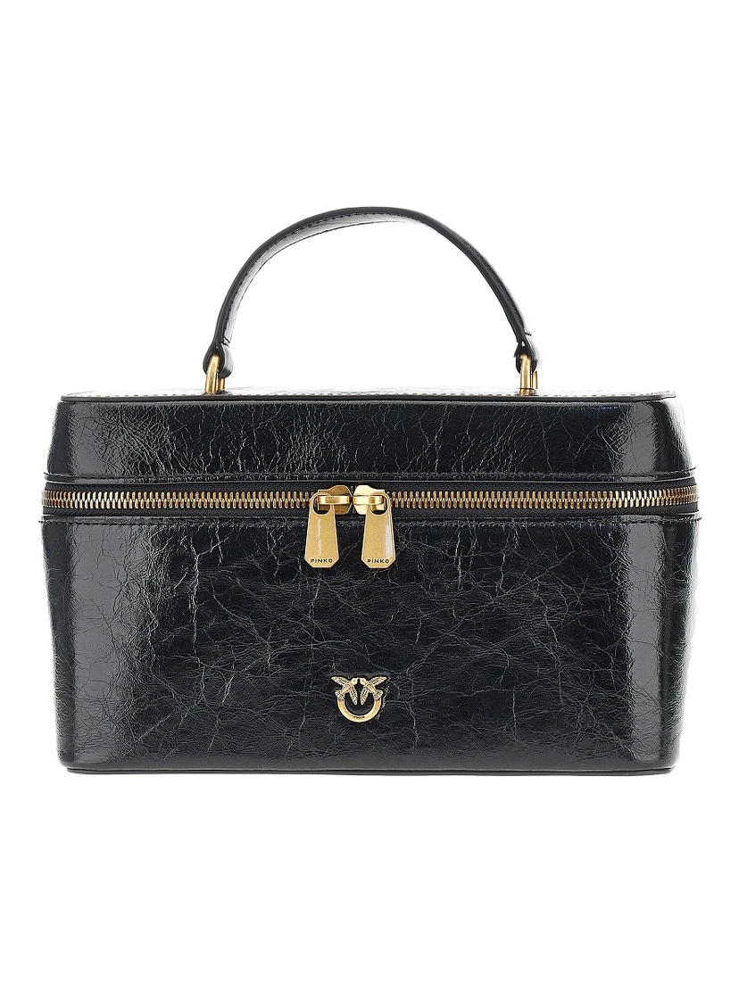 Shiny leather vanity case
