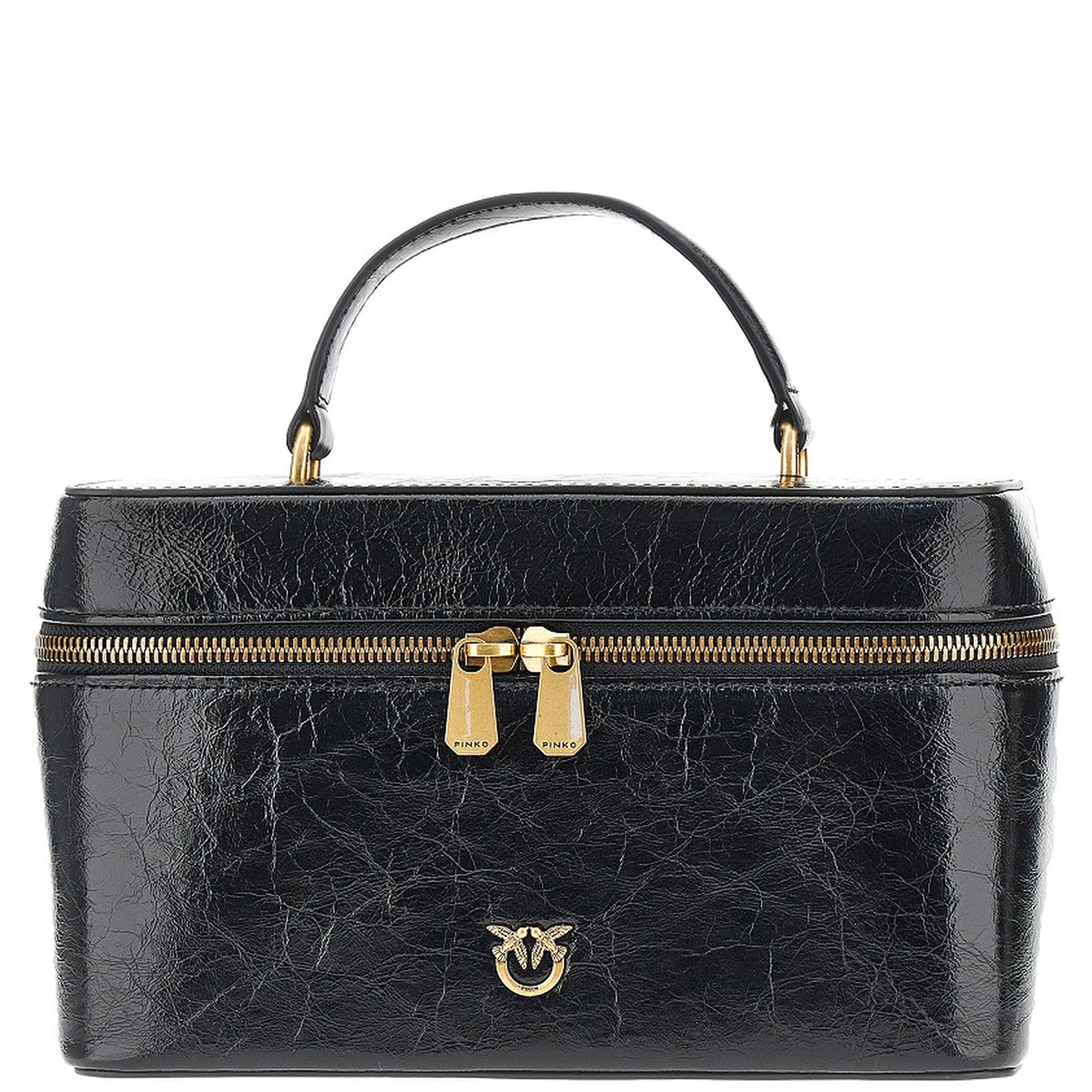 Shiny leather vanity case