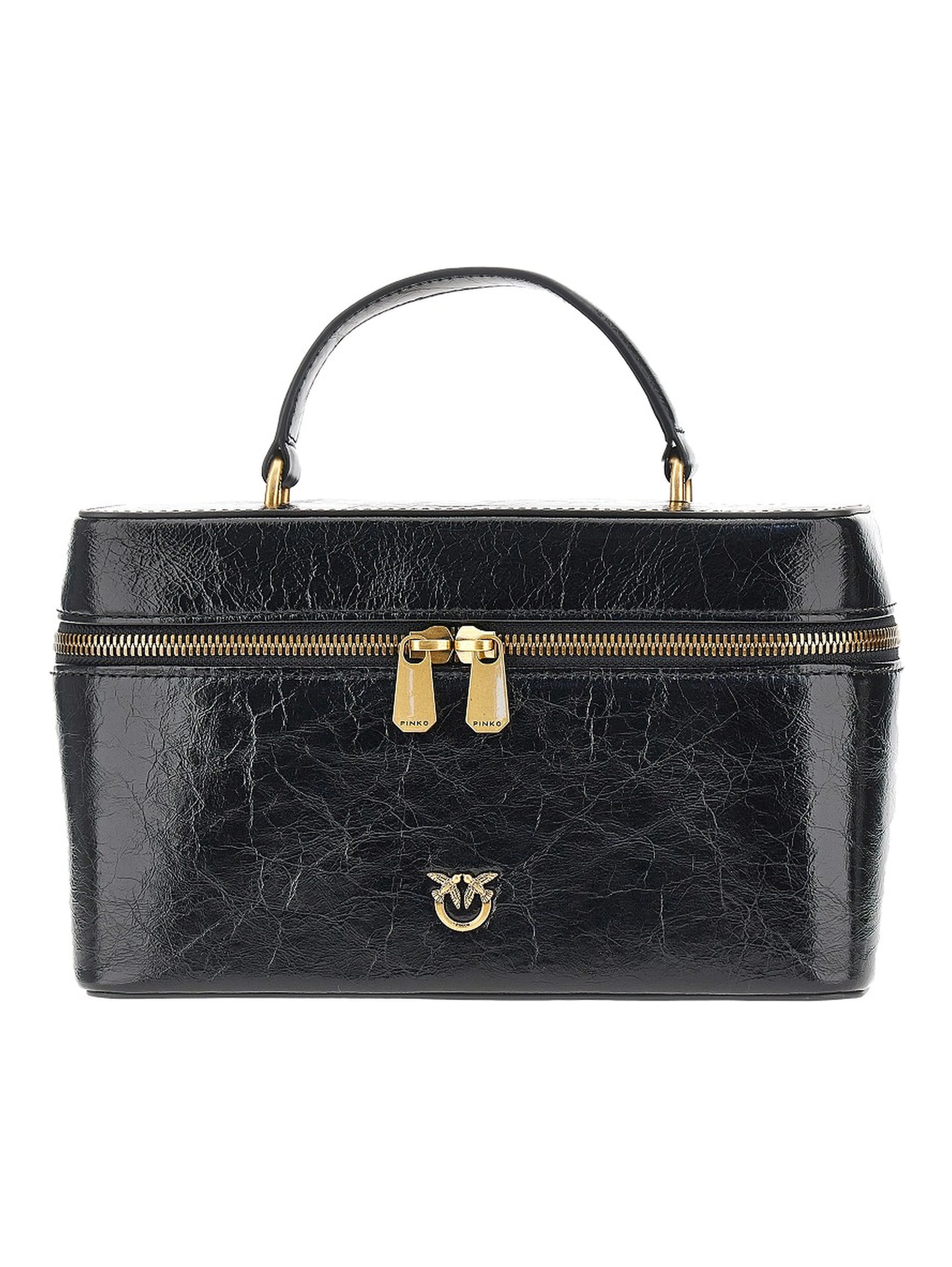 Shiny leather vanity case