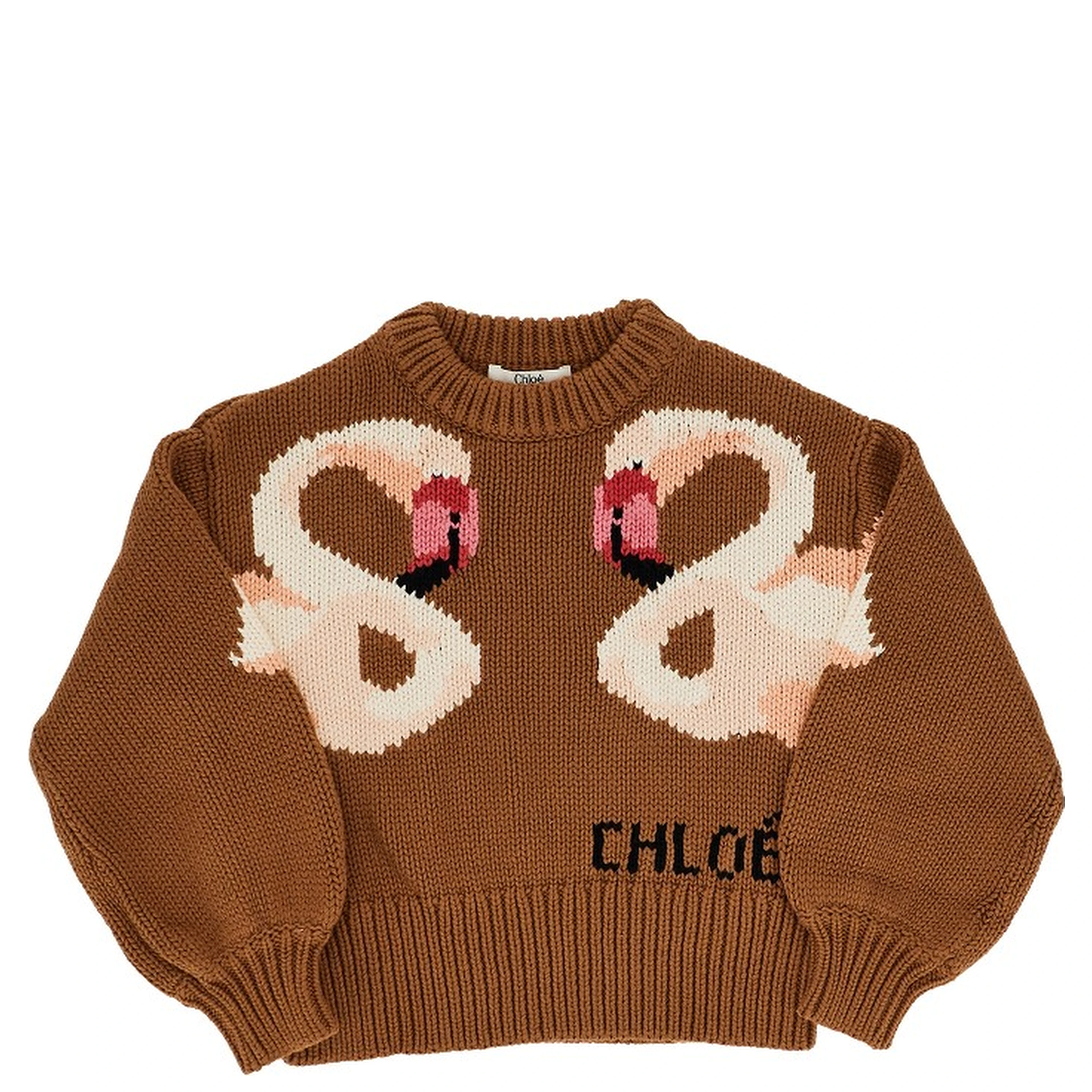 Flamingos intarsia sweater