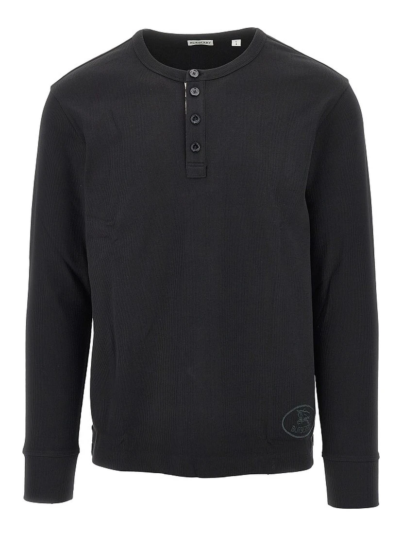 Ribbed jersey long-sleeved T-shirt