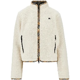 Fleece jacket with Check trimmings