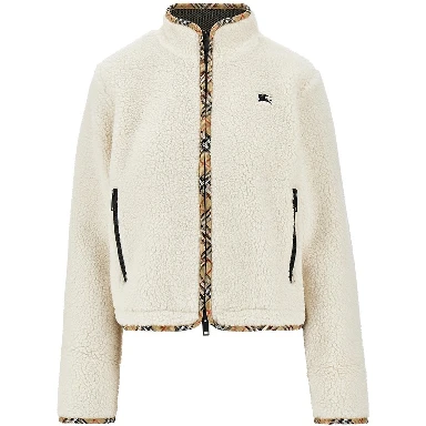 Fleece jacket with Check trimmings